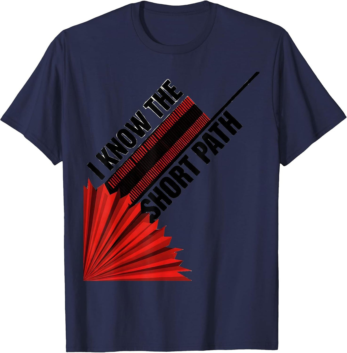 Men's I Know The Short Path Constructivist Ham Radio Operator Pun T-Shirt - Navy Blue