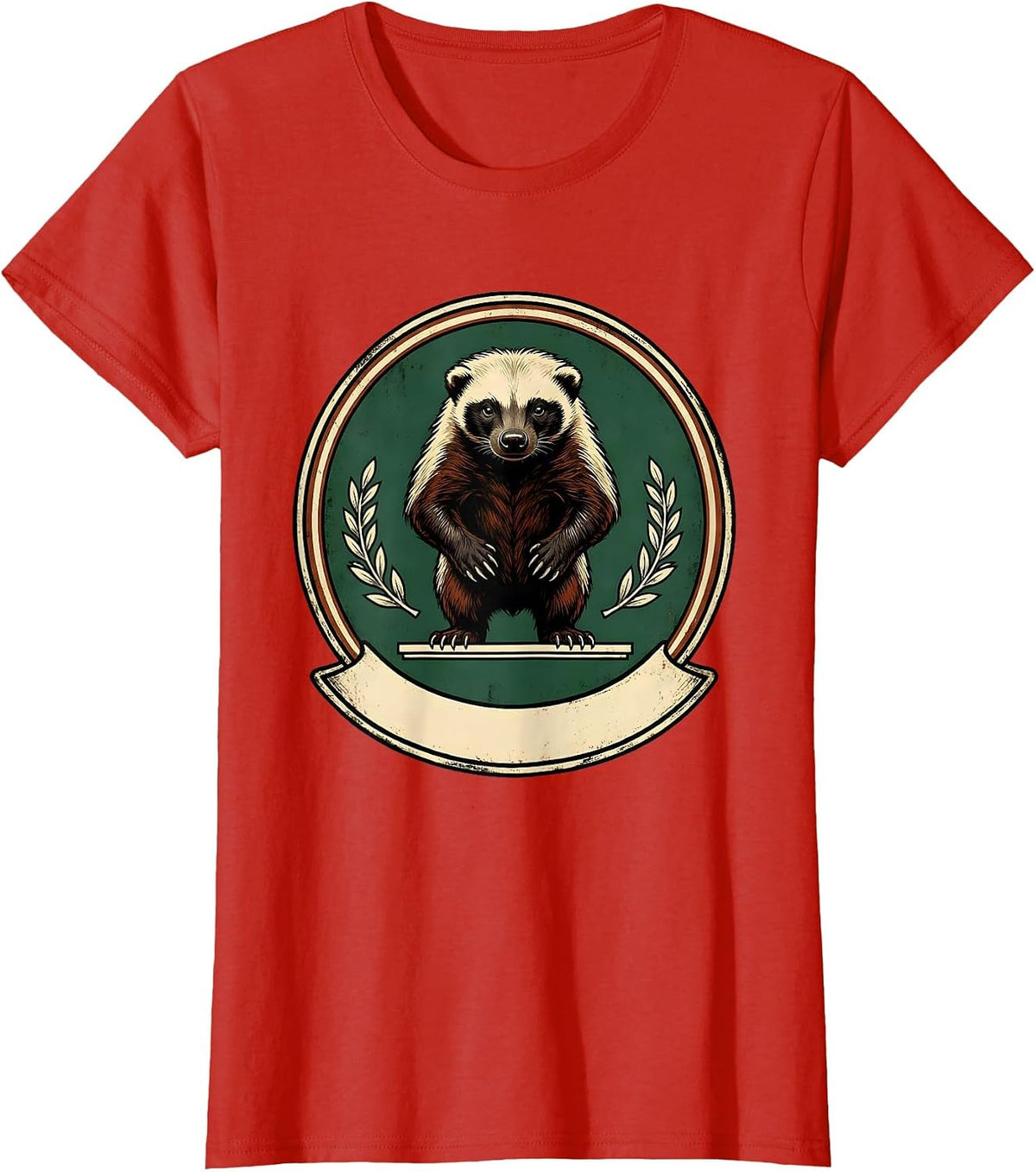 Women's Honey Badger Vintage Funny Animal Humor T-Shirt - Red