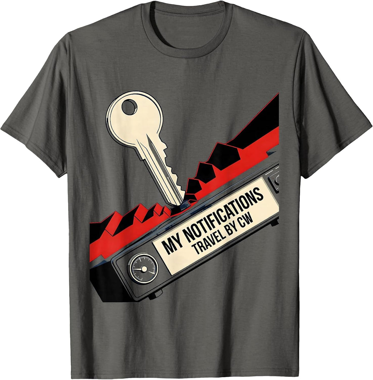 My Notifications Travel By CW Funny Ham Radio Operator T-Shirt - Asphalt Grey