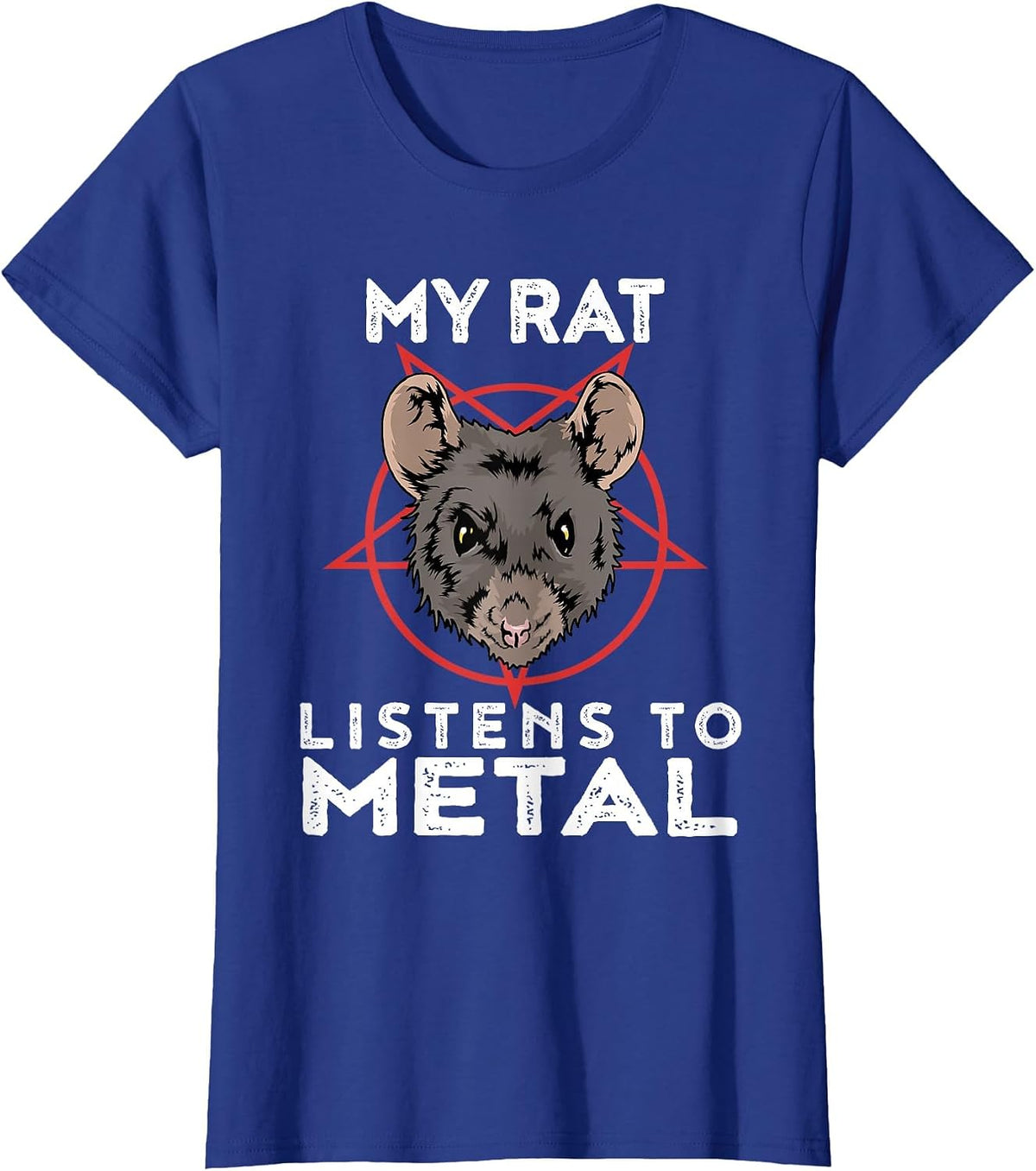 Metal Rat Funny Goth and Heavy Metal Animal T-Shirt - Royal Blue