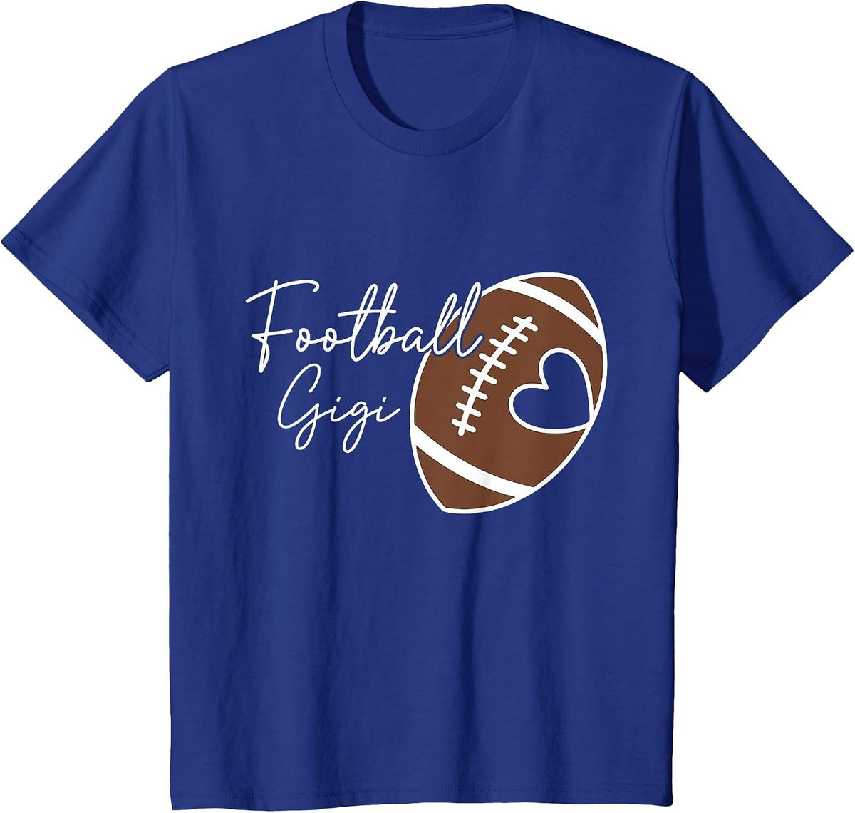 Football Gigi Love Football Player Heart T-Shirt - Royal Blue