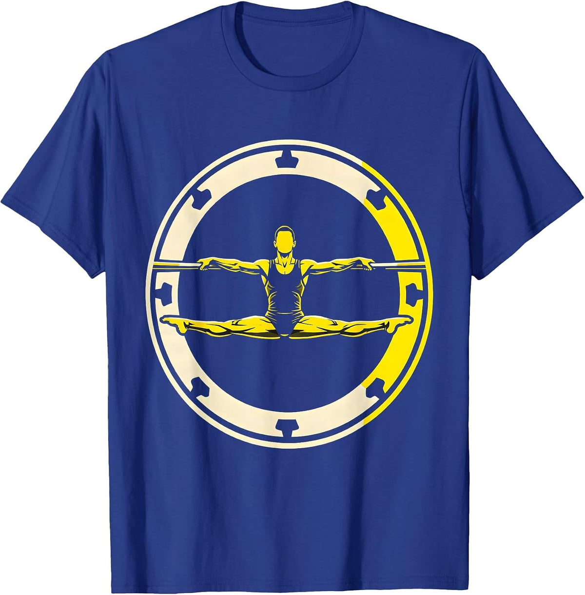 Gymnastics Iron Cross Parallel Bars Illustration T-Shirt - Royal Blue