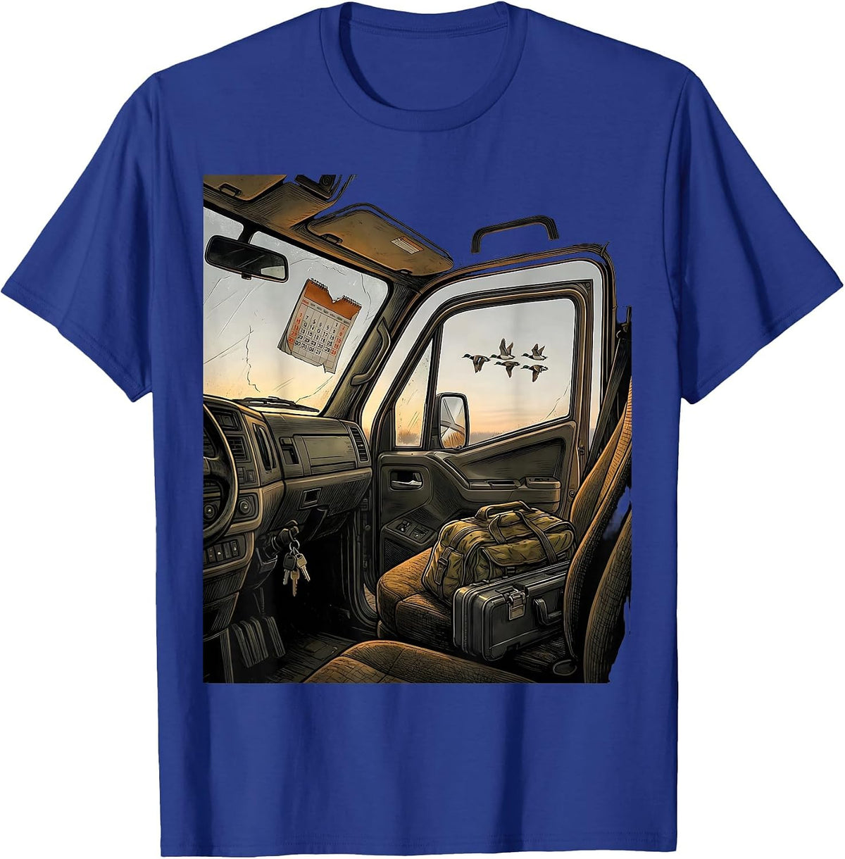 Duck Hunting Truck Cab Waterfowl Hunter Humor T-Shirt - Royal Blue
