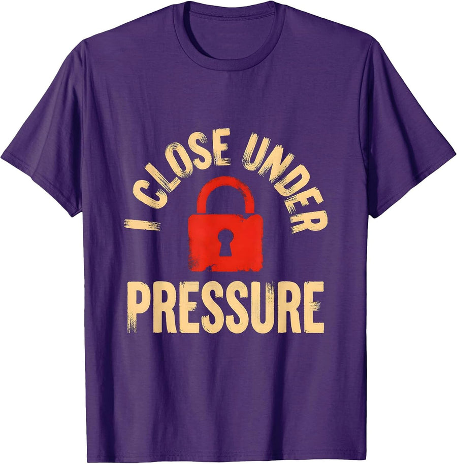 Men's I Close Under Pressure Funny Realtor Real Estate Agent Gift T-Shirt - Purple