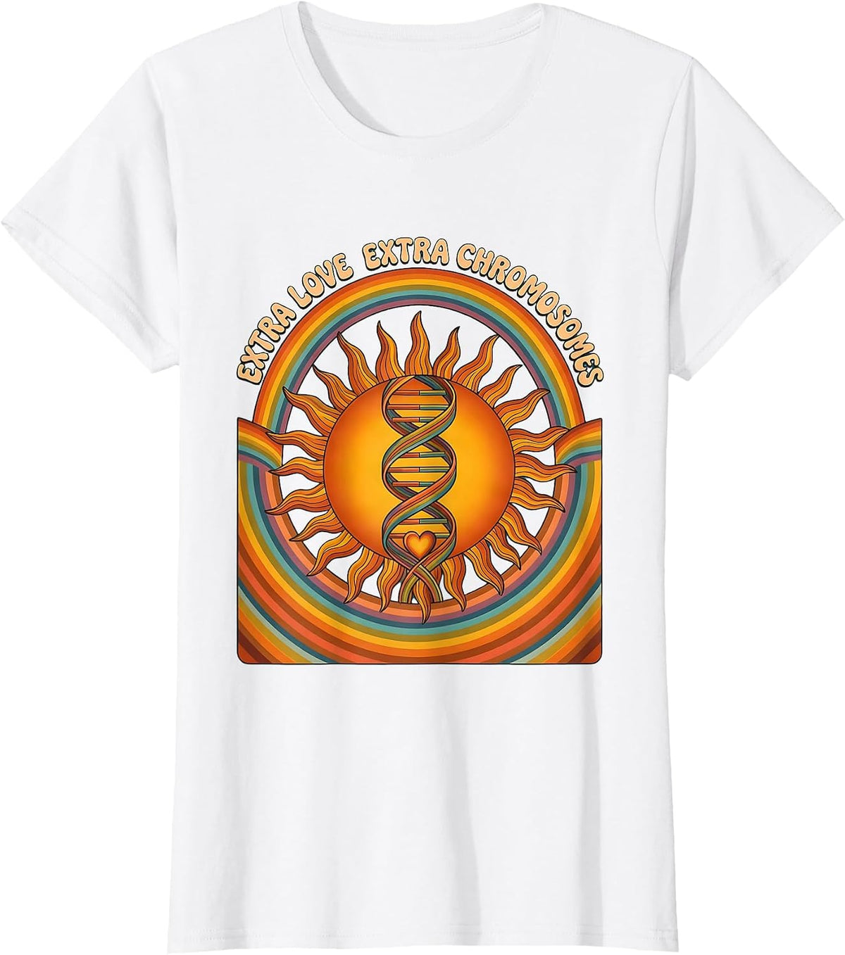 Women's Extra Love Extra Chromosomes Down Syndrome Awareness T-Shirt - White