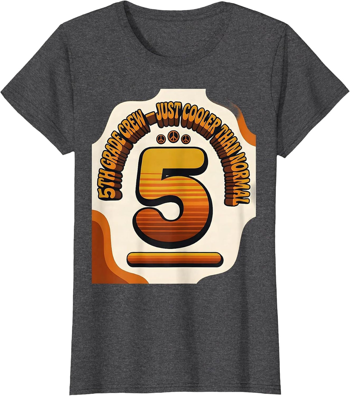 Women's 5th Grade Crew Just Cooler Than Normal Teacher T-Shirt - Dark Heather Grey
