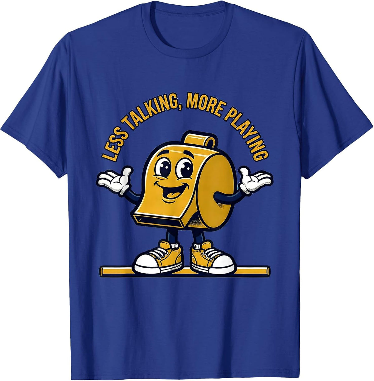 Men's Less Talking More Playing Funny PE Teacher Back To School T-Shirt - Royal Blue