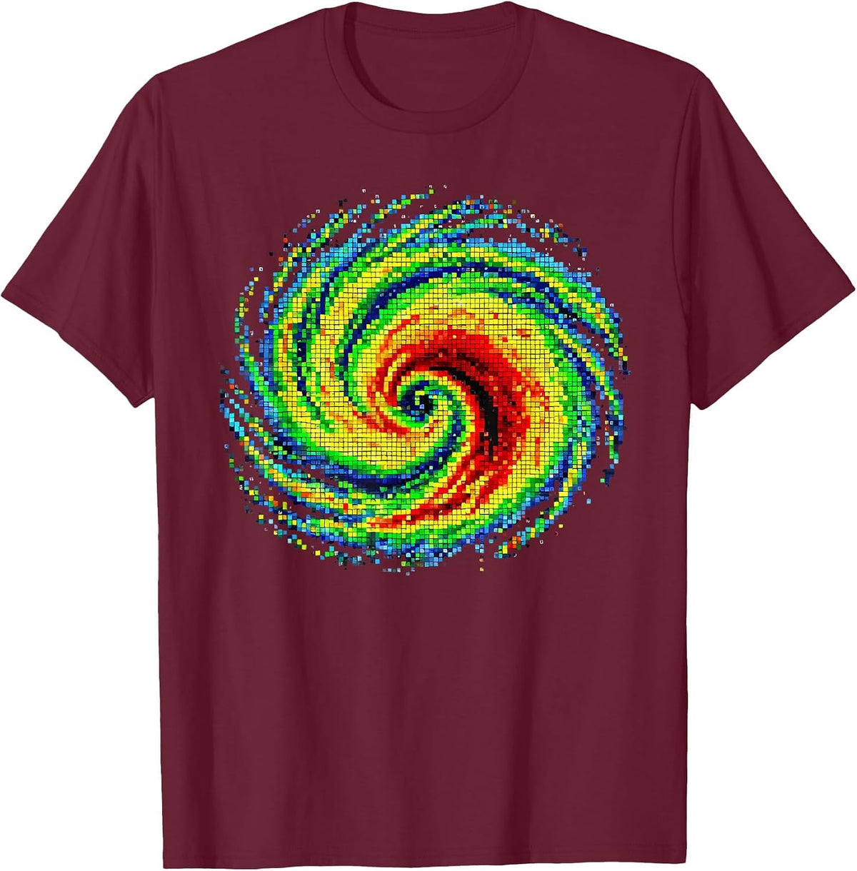Weather Radar Image Clouds Meteorologist Storm Chaser T-Shirt - Burgundy