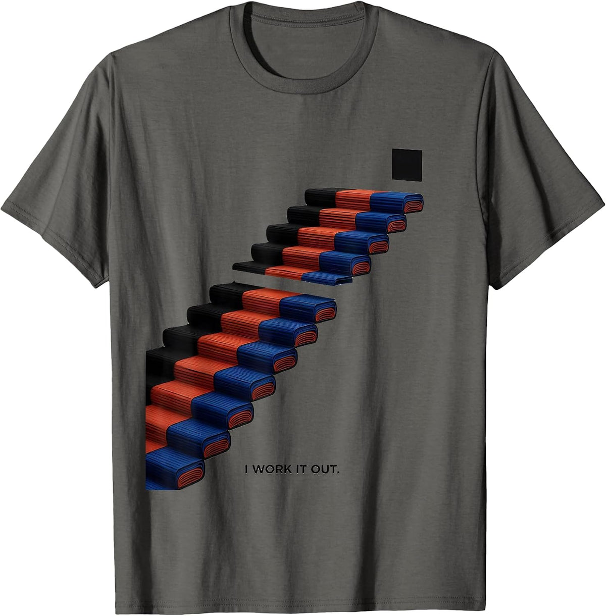 I Work It Out Funny Math Teacher Joke Humor Gift T-Shirt - Asphalt Grey