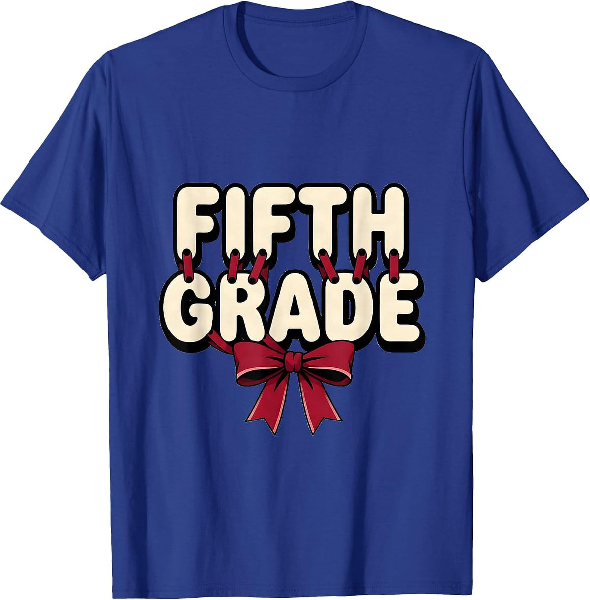 Men's Fifth Grade Coquette Ribbon Preppy Back To School Teacher T-Shirt - Royal Blue