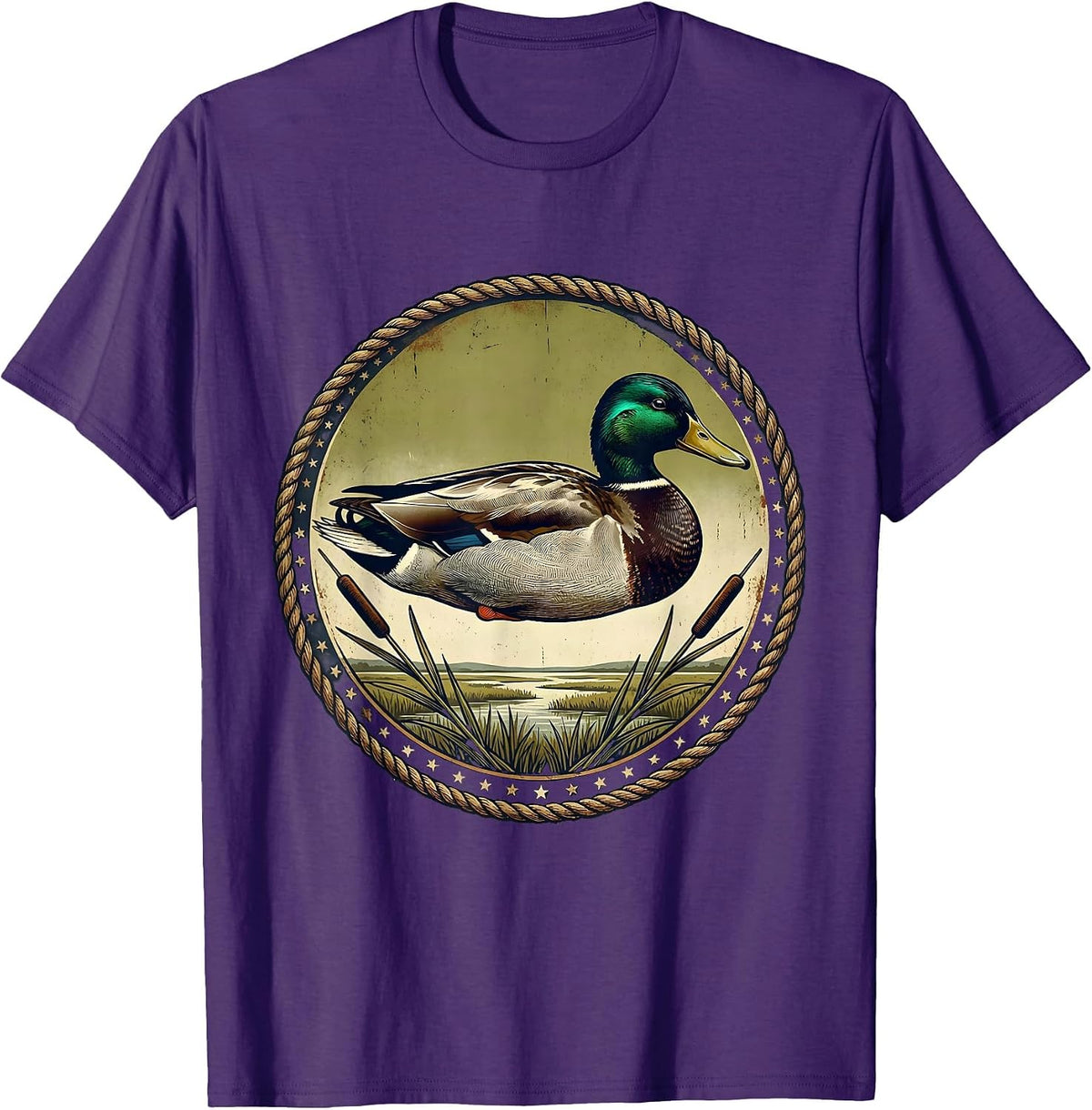 Mallard Duck Vintage Hunting Waterfowl Hunter Gift T-Shirt - Purple