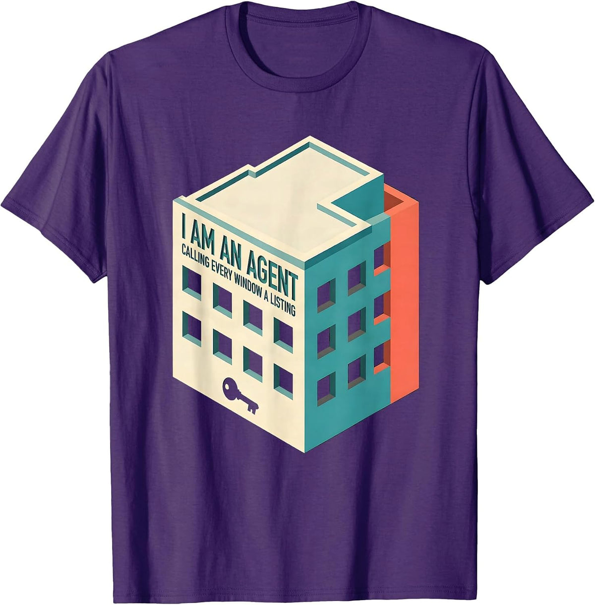 Men's I Am An Agent, Calling Every Window A Listing Funny Realtor T-Shirt - Purple