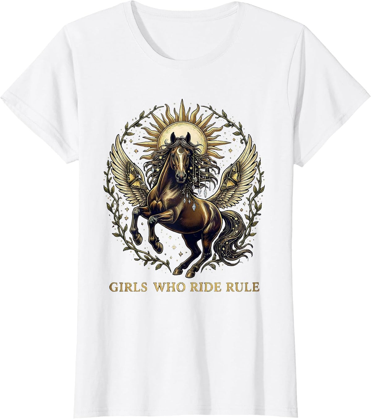Women's Girls Who Ride Rule Equestrian Design T-Shirt - White