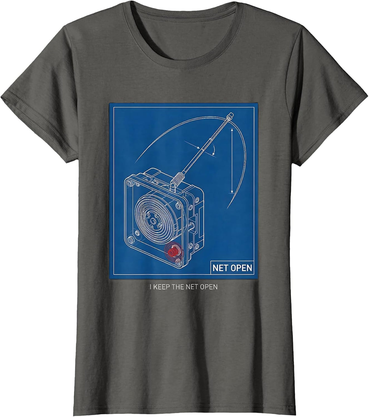 Women's I Keep The Net Open Funny Ham Radio Operator Hobbyist Gift T-Shirt - Asphalt Grey