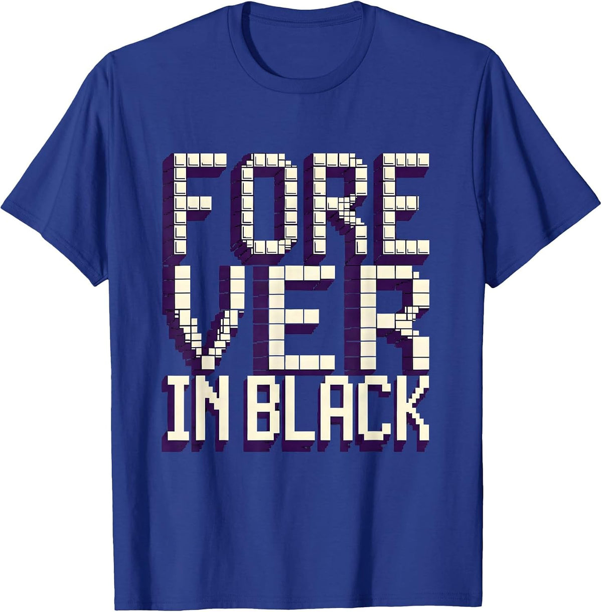 Forever in Black Goth Dark Aesthetic Design T-Shirt - Royal Blue