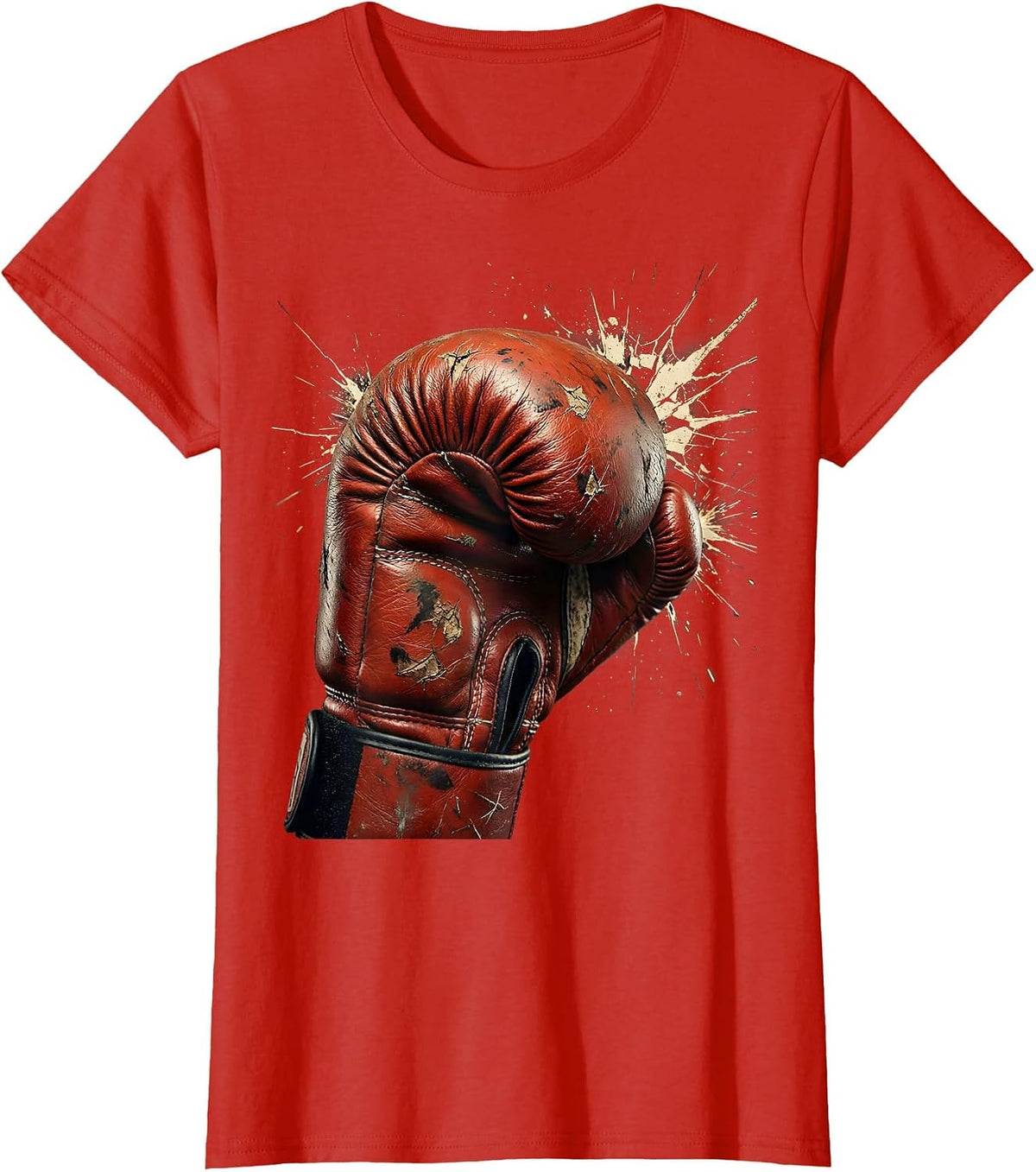 Women's Boxing Uppercut Sparks Graphic Tee T-Shirt - Red