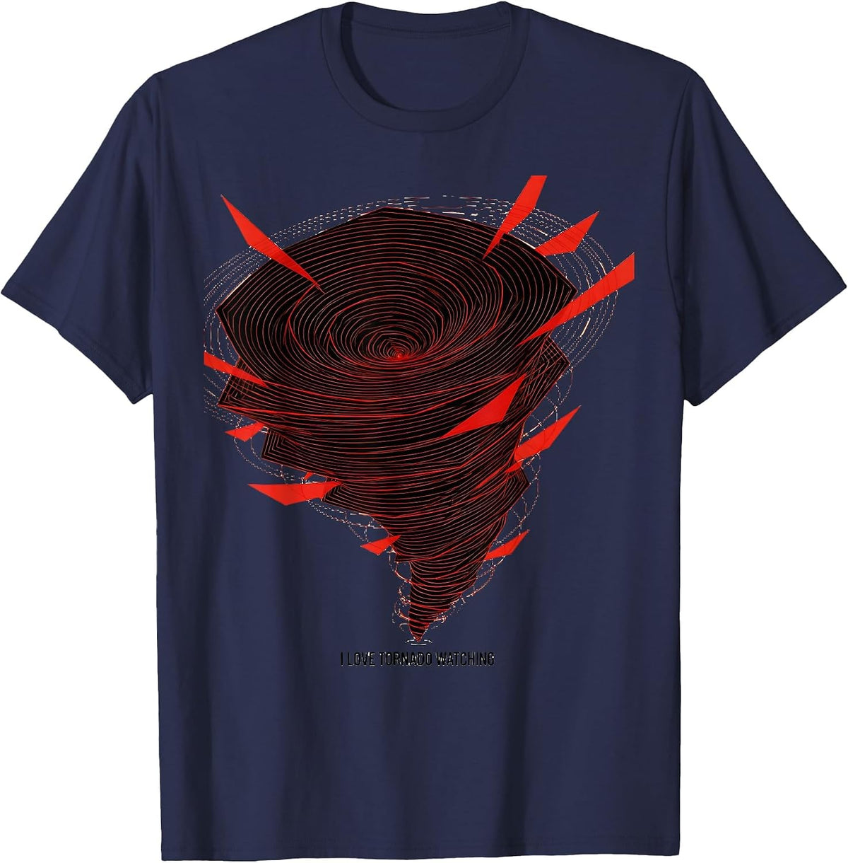 Men's I Love Tornado Watching Constructivist Weather Enthusiast T-Shirt - Navy Blue