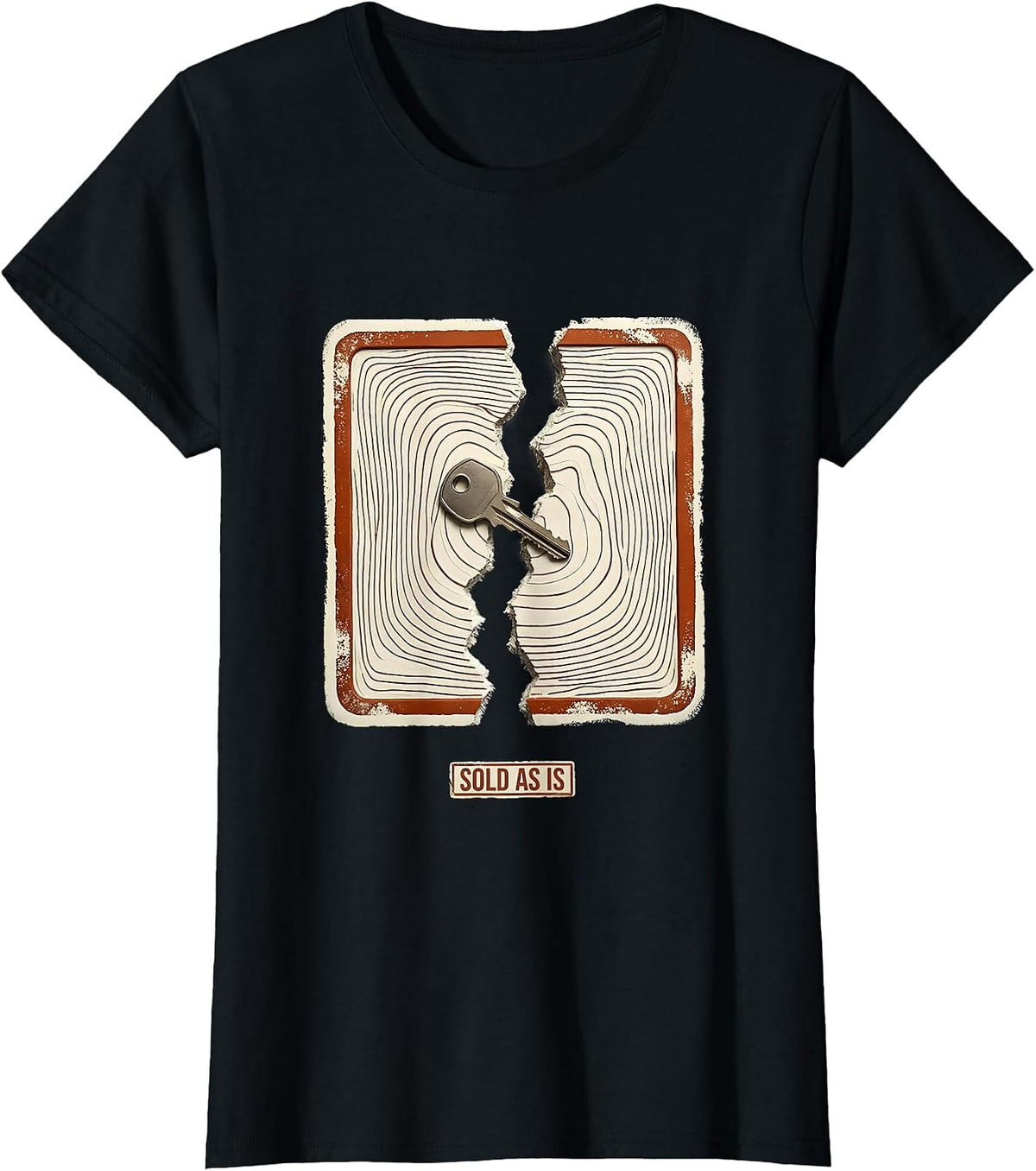 Women's Sold As Is Funny Realtor Real Estate Agent Humor T-Shirt - Black