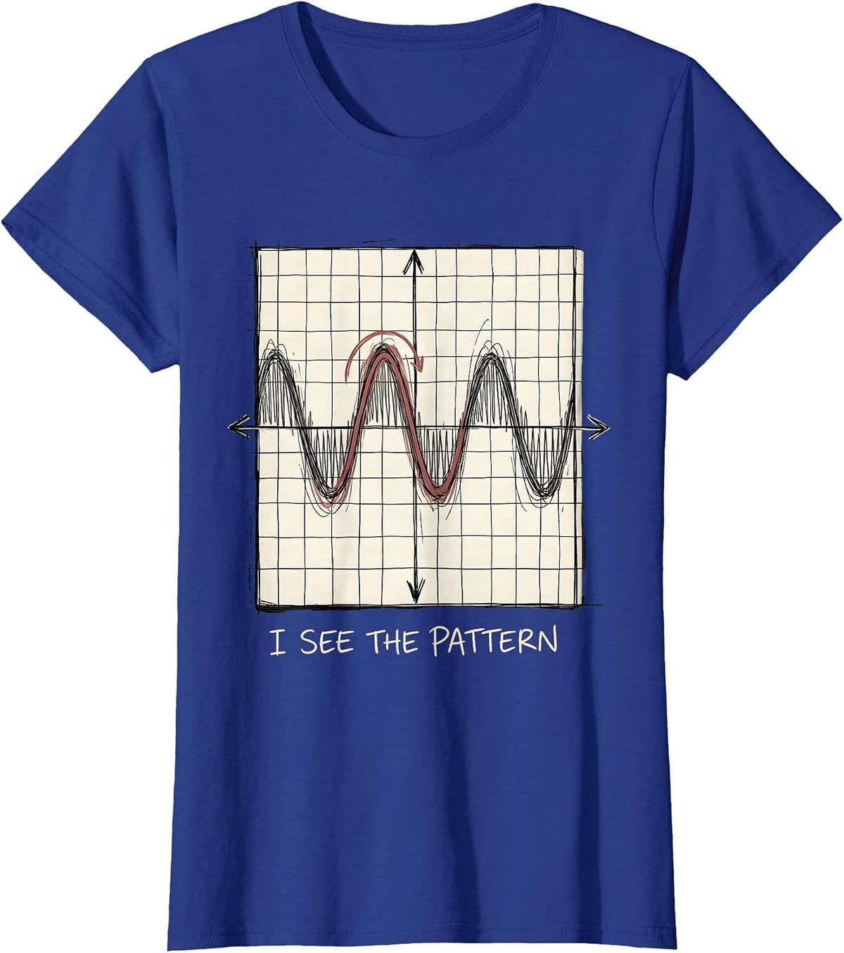 Women's I See The Pattern Funny Math Teacher Joke Nerdy Humor Gift T-Shirt - Royal Blue