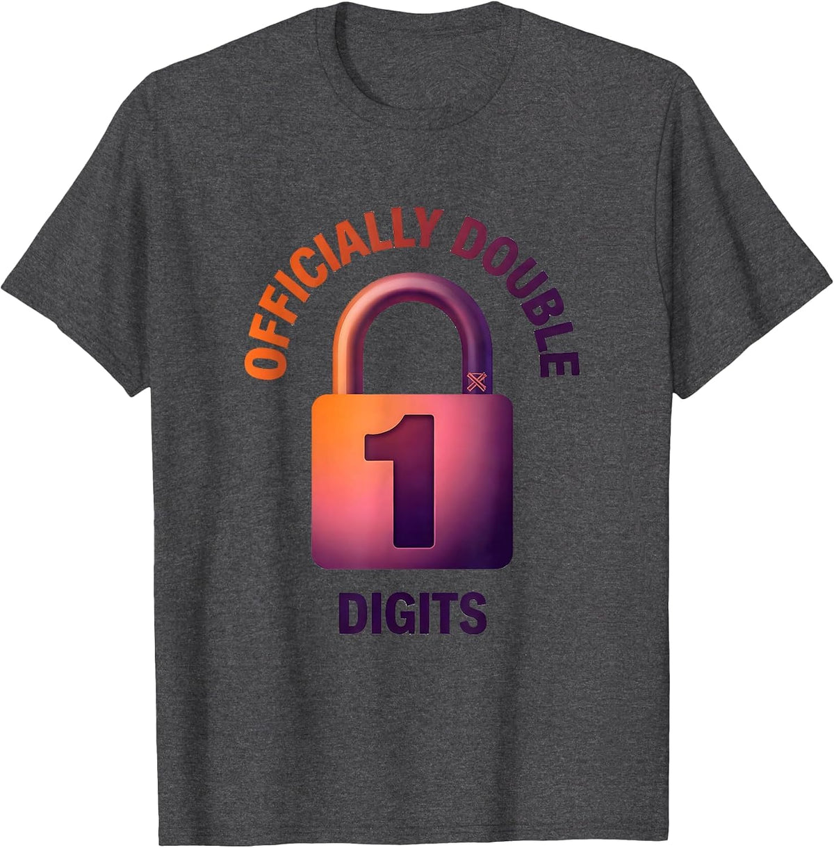 Men's Officially Double Digits Gradient Level Unlocked Gamer T-Shirt - Dark Heather Grey