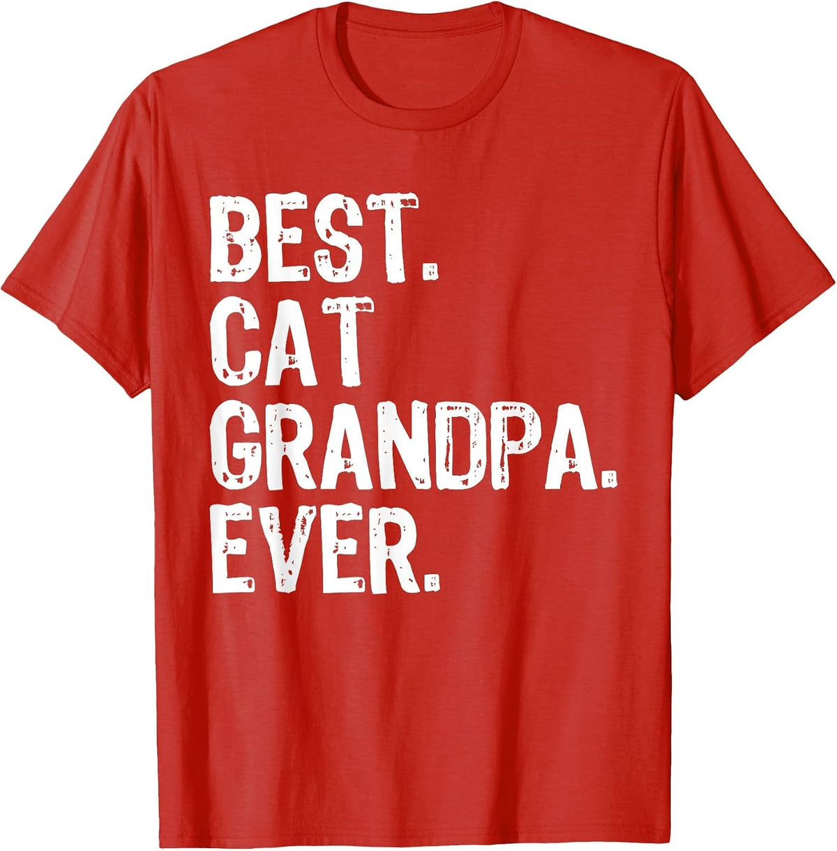 Best Cat Grandpa Ever Funny Cool T-Shirt - Red