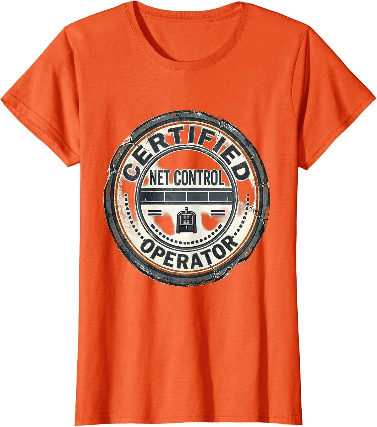 Certified Net Control Operator Distressed Ham Radio Operator T-Shirt - Orange