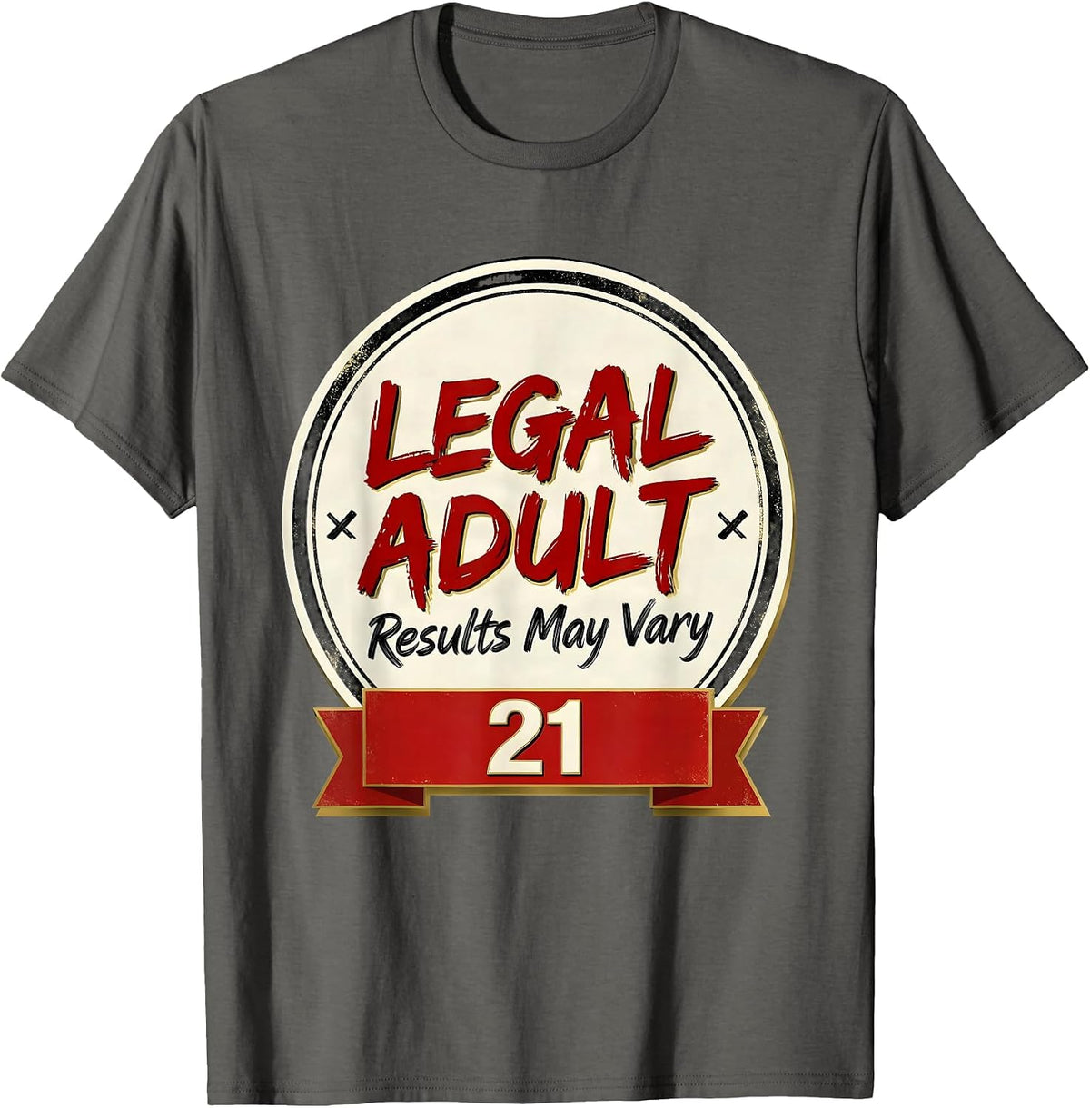 Men's Legal Adult Results May Vary Vintage Year Milestone Birthday T-Shirt - Asphalt Grey