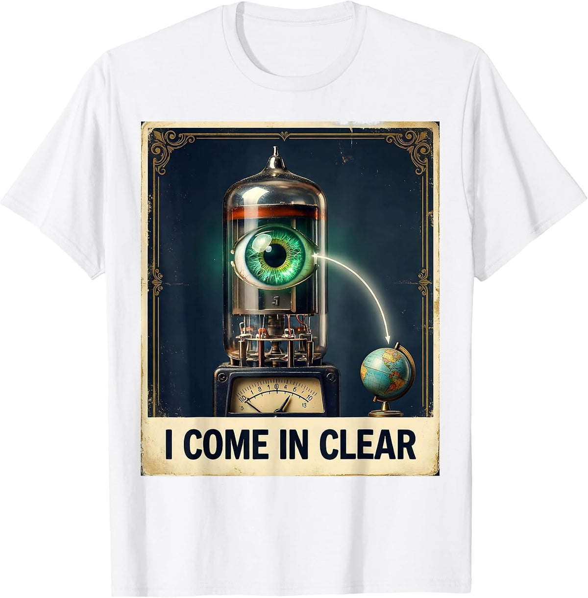 Men's I Come In Clear Vintage Ham Radio Operator Hobbyist Humor T-Shirt - White