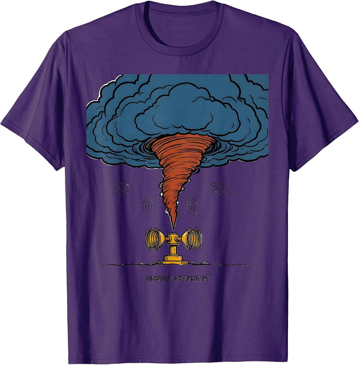 Men's Tornadoes Fascinate Me Funny Storm Chaser Meteorology Humor T-Shirt - Purple