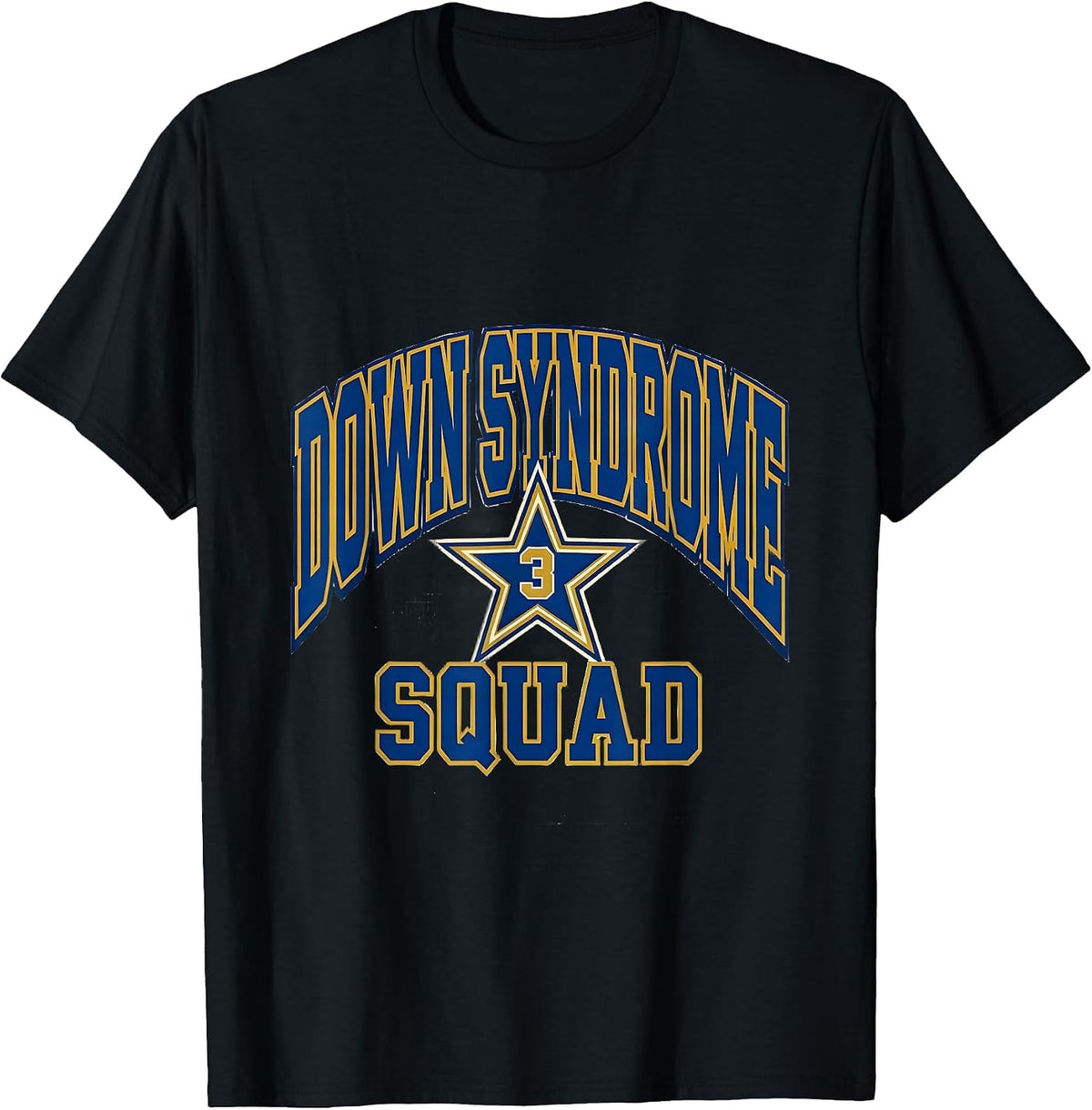 Men's Down Syndrome Squad Sports Awareness Down Syndrome Warrior T-Shirt - Black