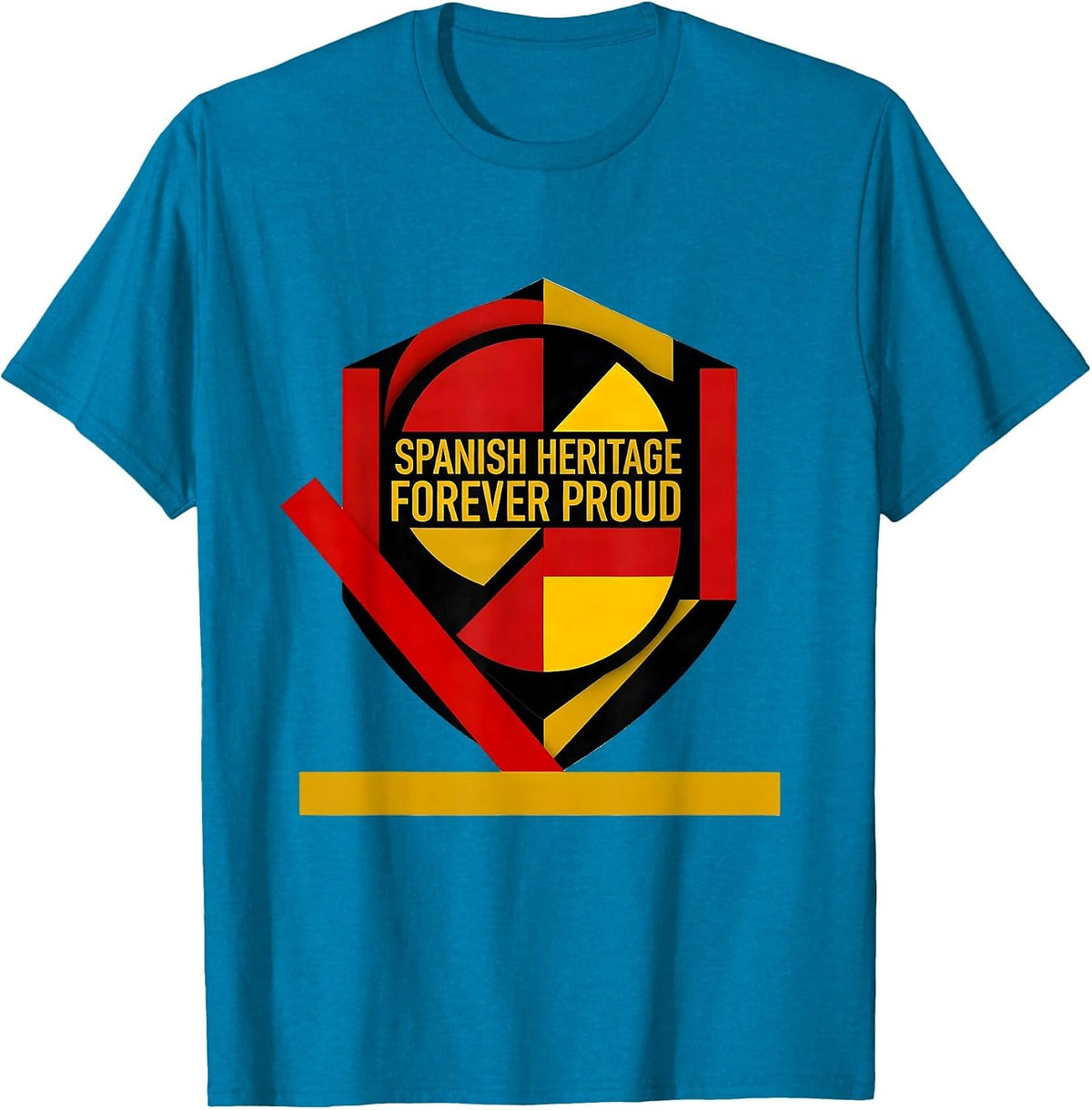 Spanish Heritage Forever Proud Celebration Design T-Shirt - Sapphire Blue