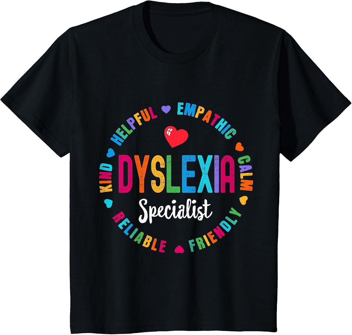 School Support Dyslexia Specialist Teacher Squad Reading T-Shirt - Black