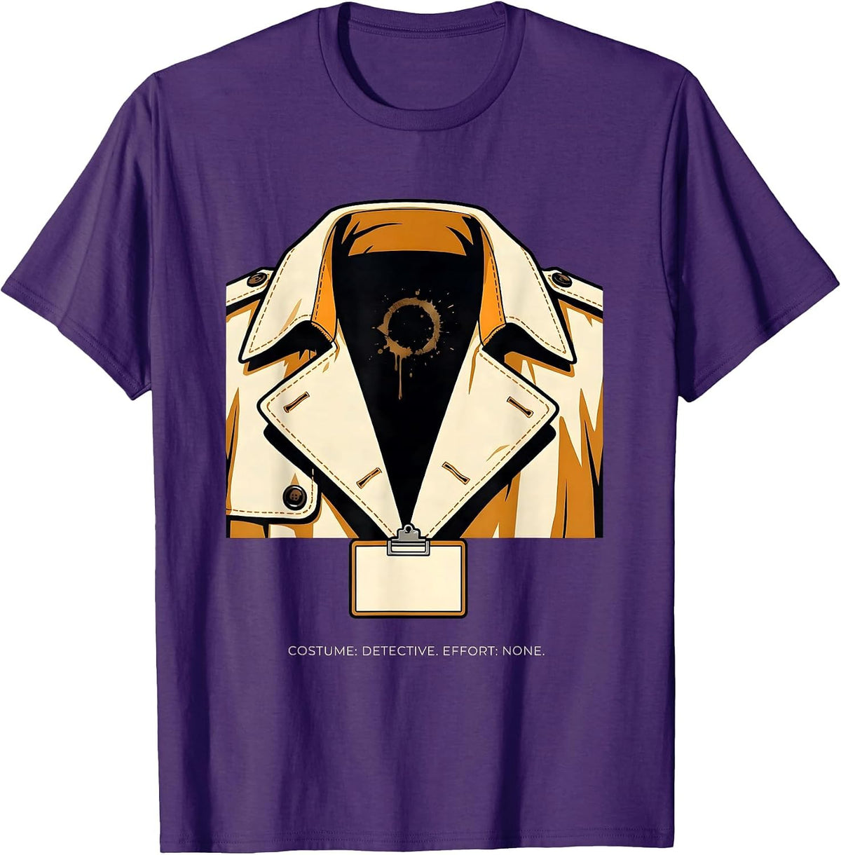 Men's Costume: Detective Effort None True Crime Couch Division T-Shirt - Purple