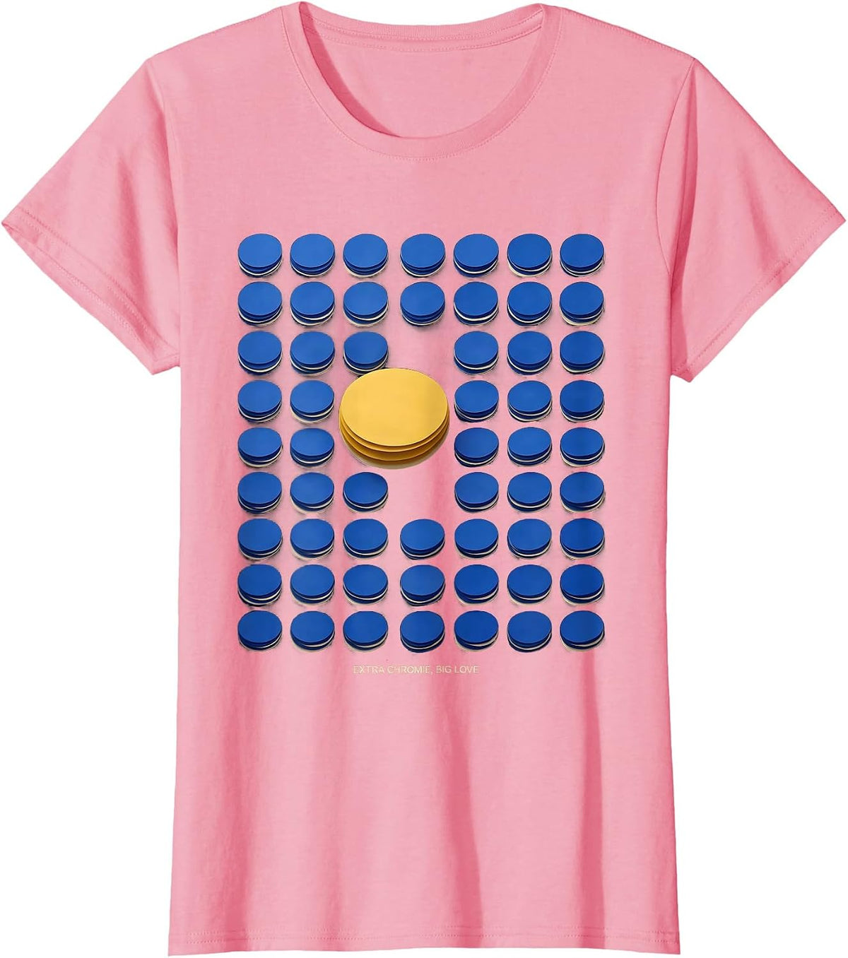 Women's Extra Chromie Big Love Heartfelt Down Syndrome Awareness T-Shirt - Pink