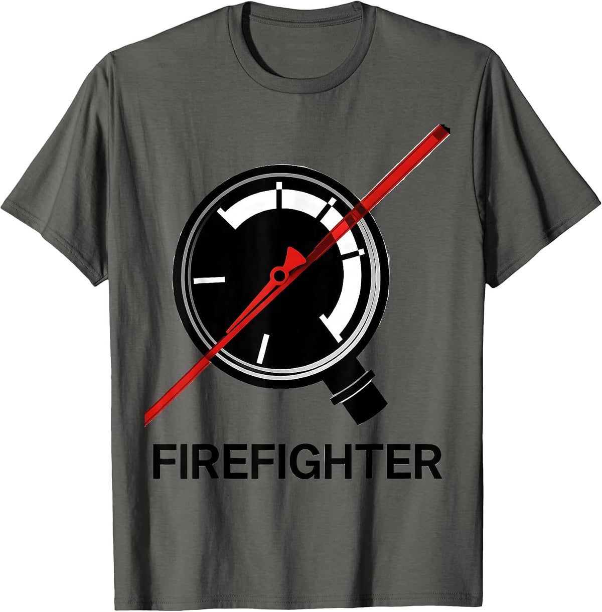 Firefighter Bauhaus Modernist Fire Department Pride Humor T-Shirt - Asphalt Grey