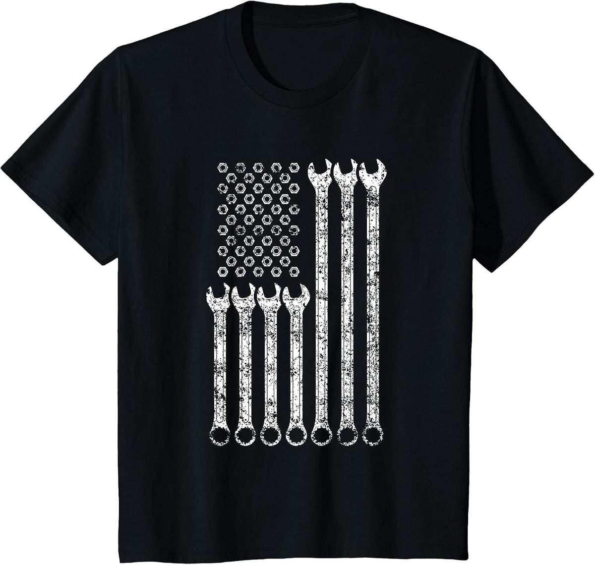 Flag USA Wrench for Men Tool Mechanic T-Shirt - Black