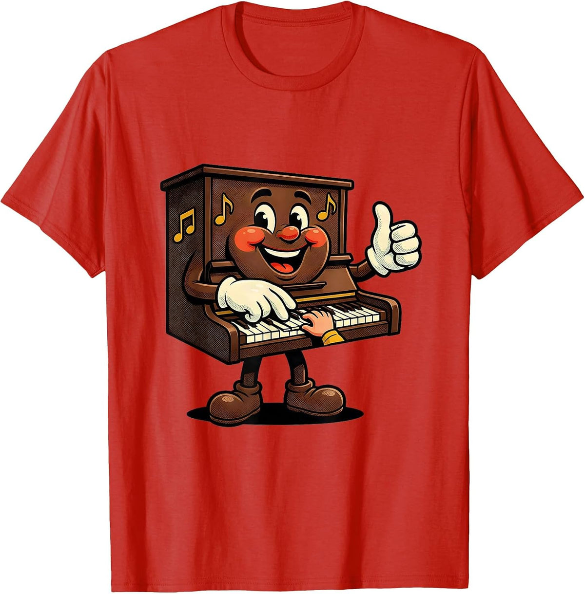 Men's Music Teacher Piano Lesson Graphic Gift T-Shirt - Red