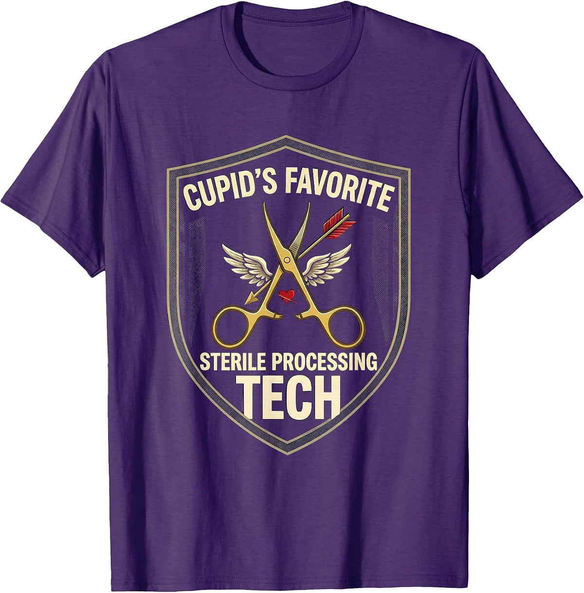 Cupid's Favorite Sterile Processing Tech Nurse T-Shirt - Purple