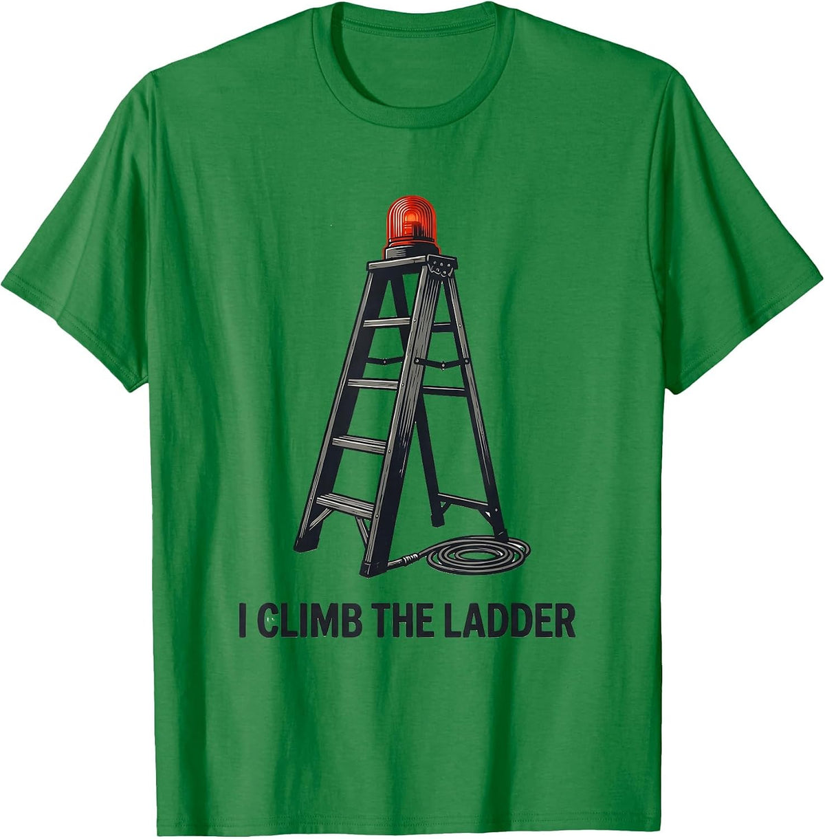 Men's I Climb The Ladder Minimalist Firefighter Toddler Boy T-Shirt - Kelly Green
