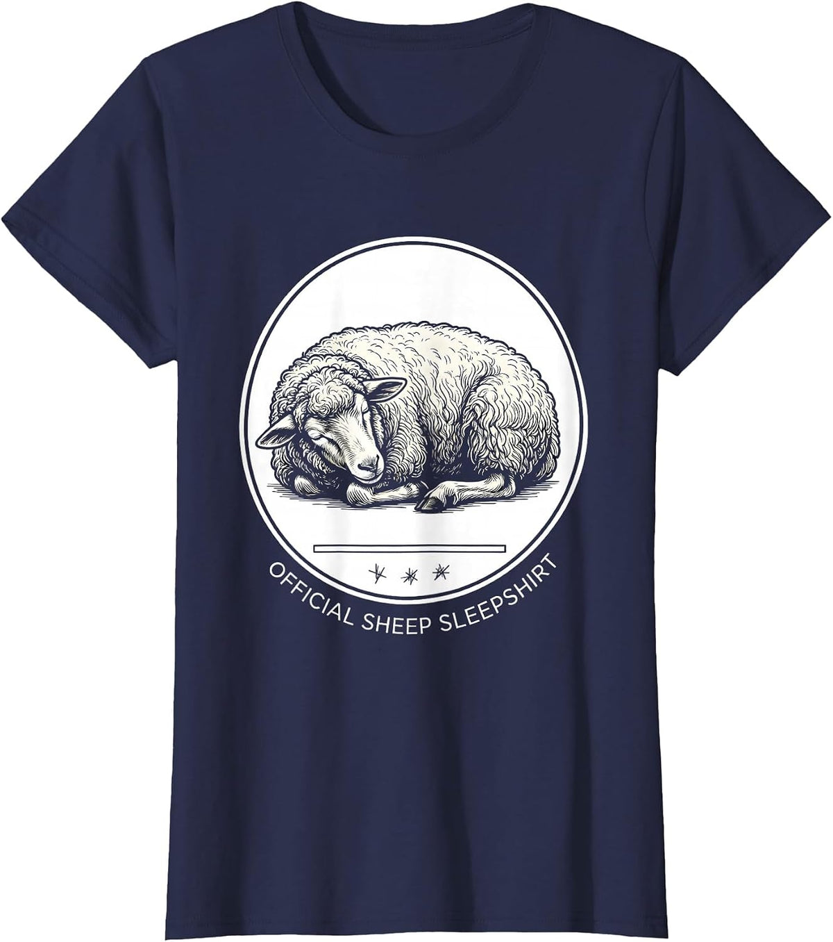 Women's Official Sheep Sleepshirt Funny Animal Lover Pajama T-Shirt - Navy Blue
