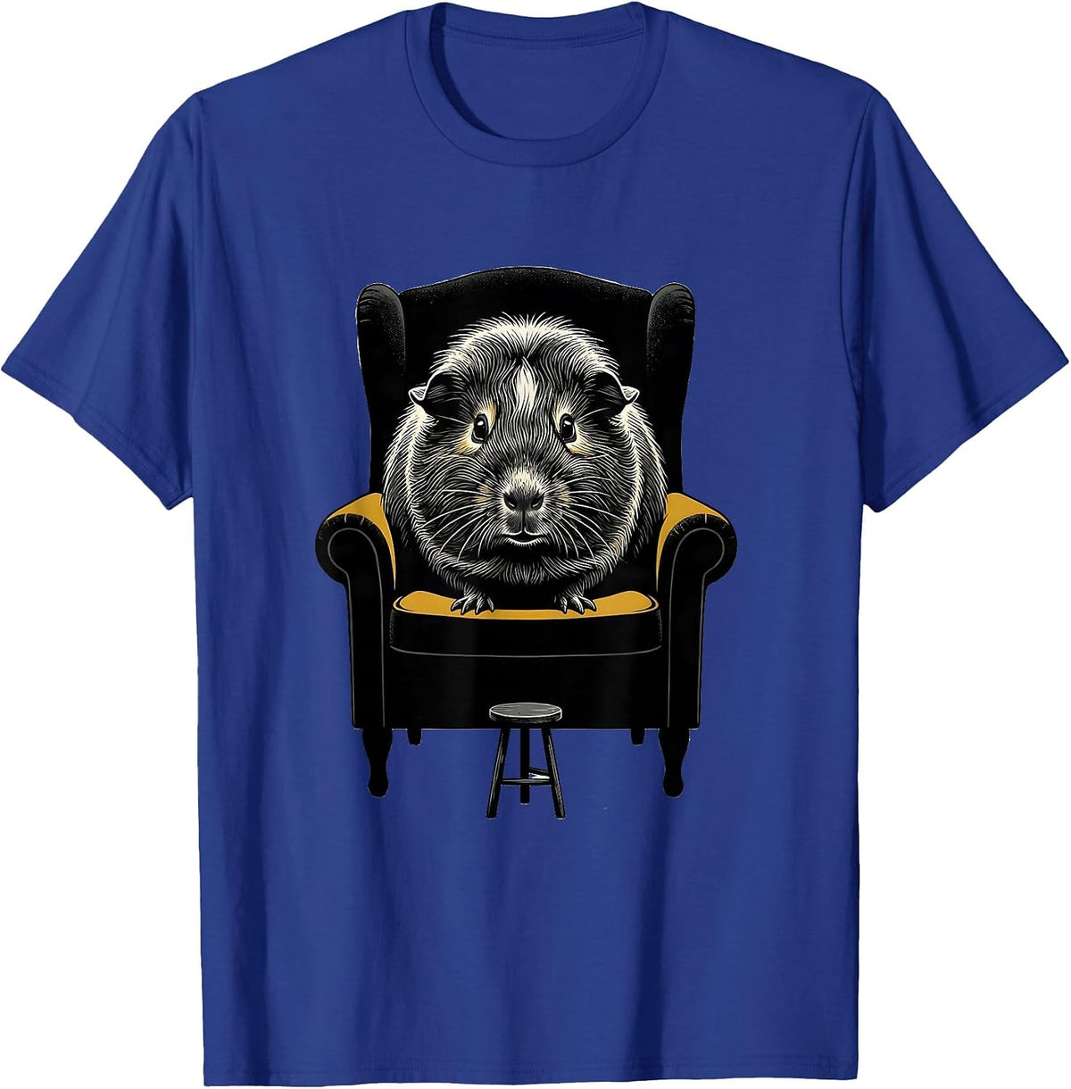 Rosette Guinea Pig Silly Cavy Lover Humor T-Shirt - Royal Blue