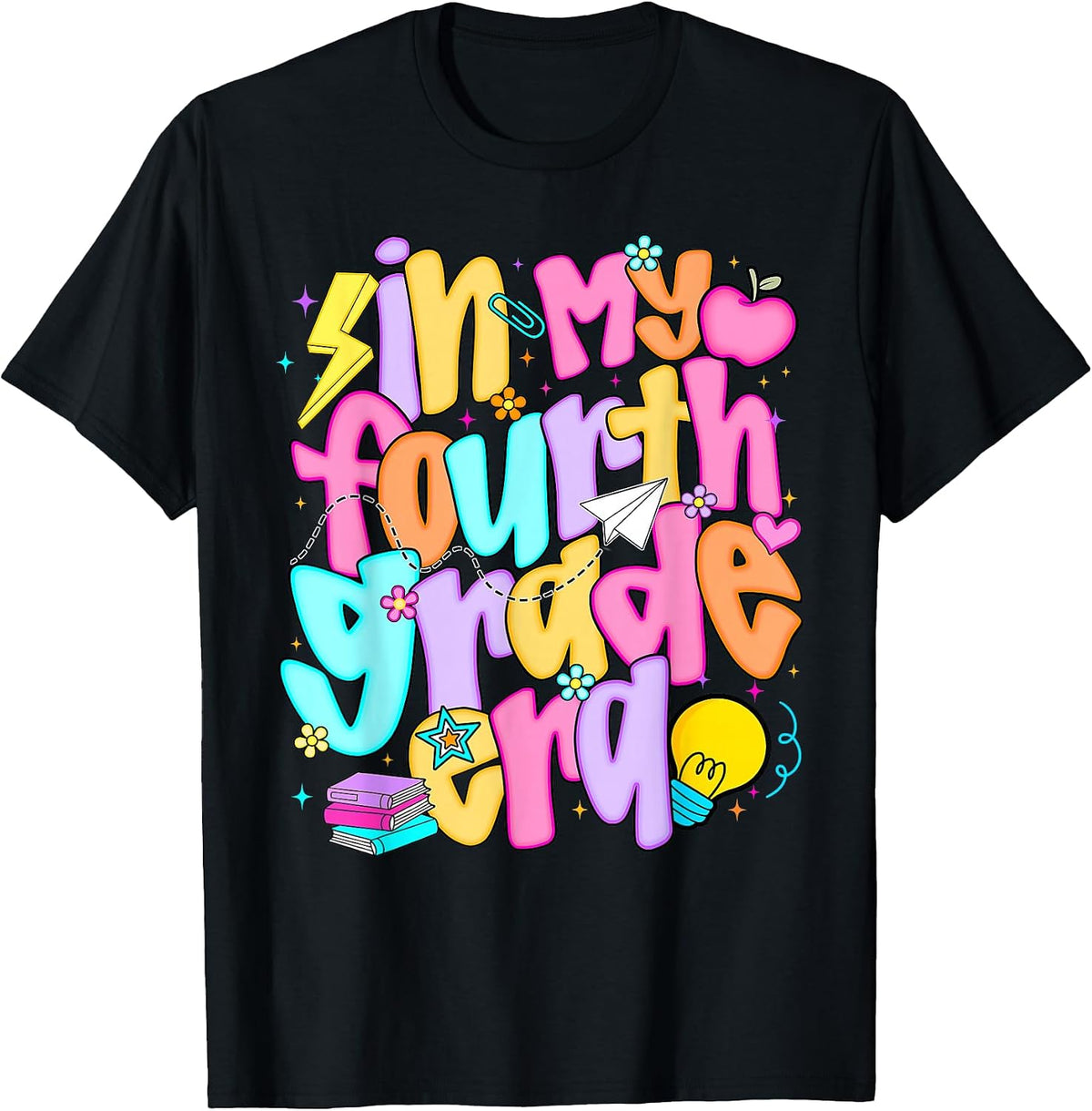 4th Grade for Girls Back to School First Day Fourth Grade T-Shirt, Men, Black, Small - As Pictured