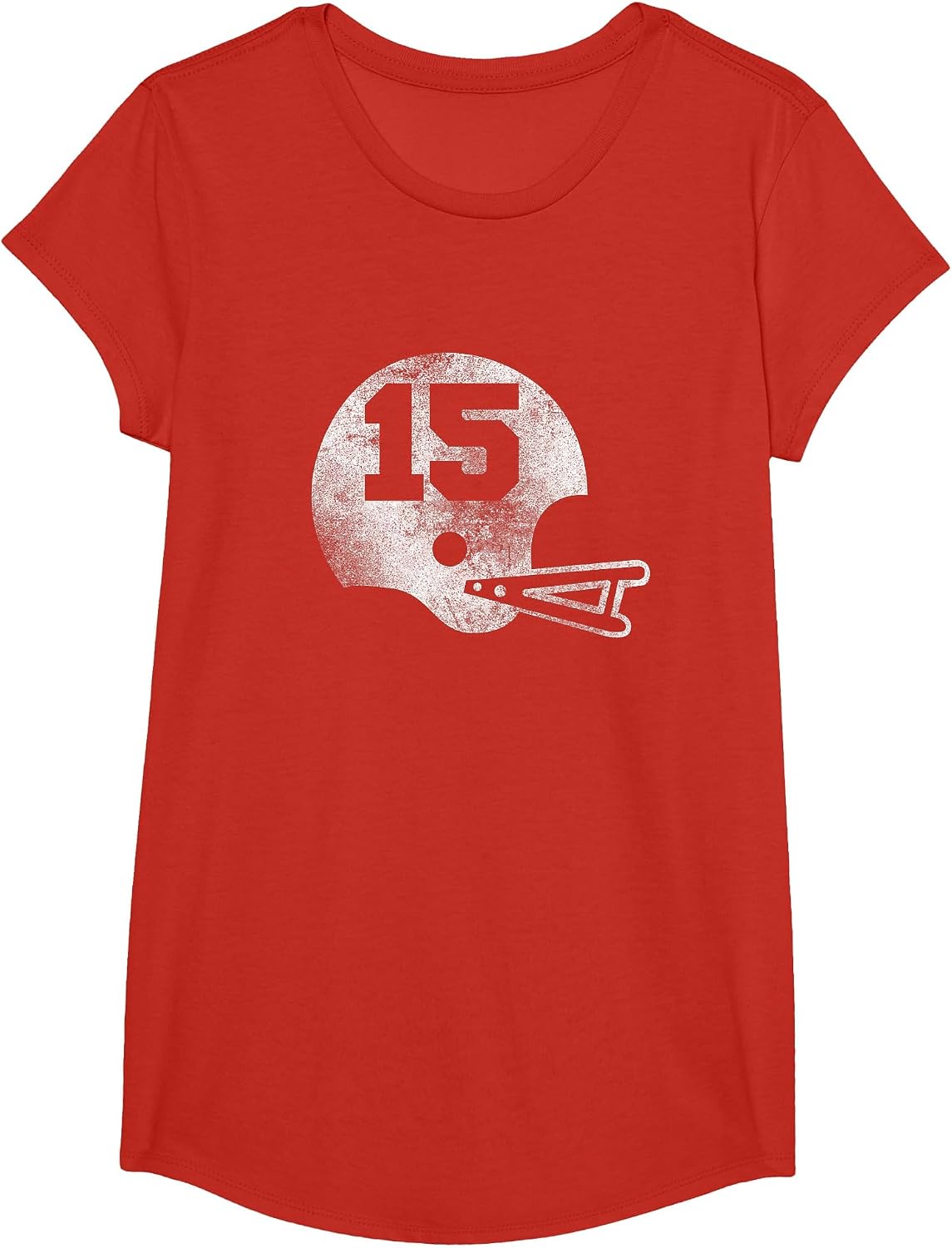 Vintage Football Jersey Number 15 T-Shirt Player Number T-Shirt - Girls Red
