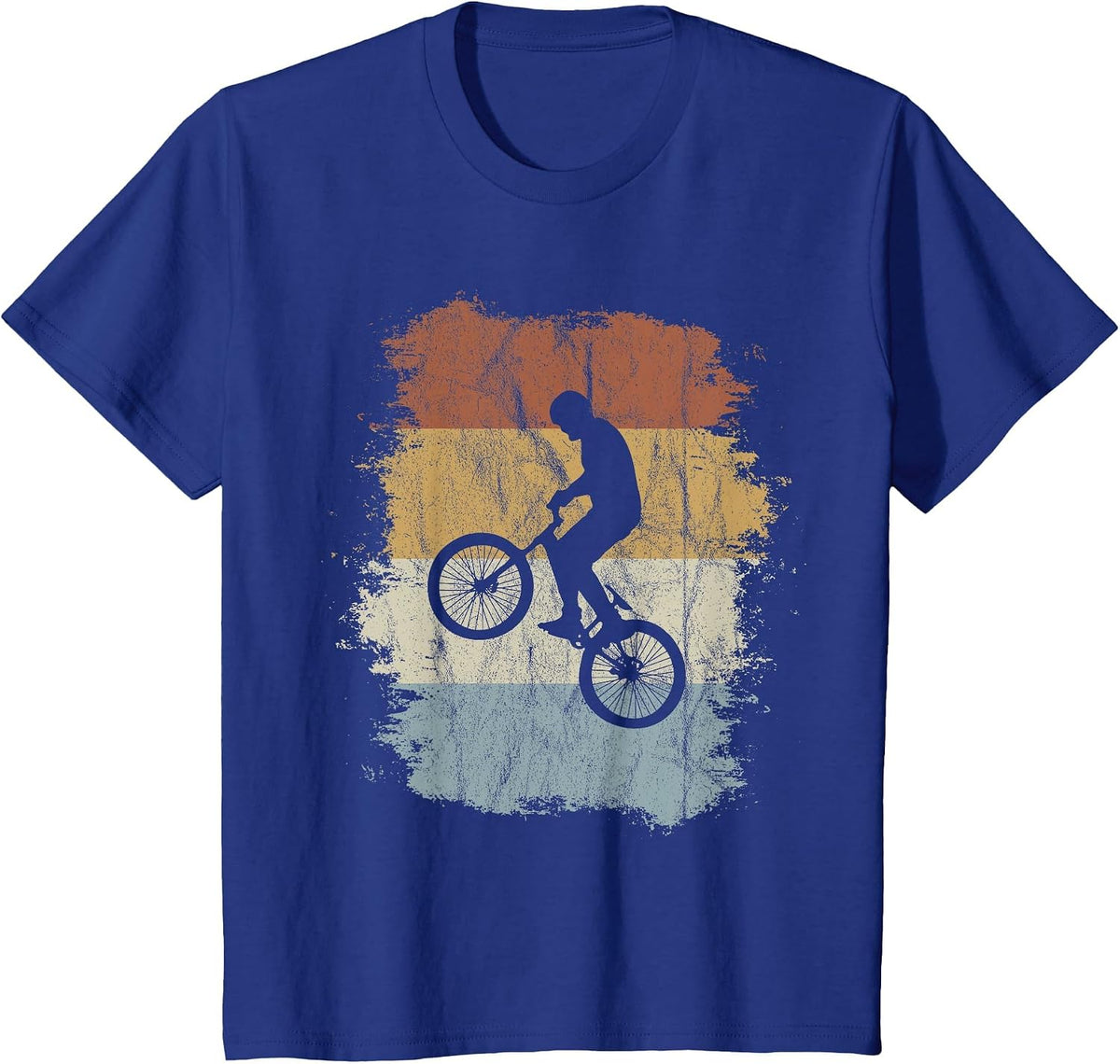 Rad Eighties Retro Bike Silhouette BMX Wheelie T-Shirt - Royal Blue