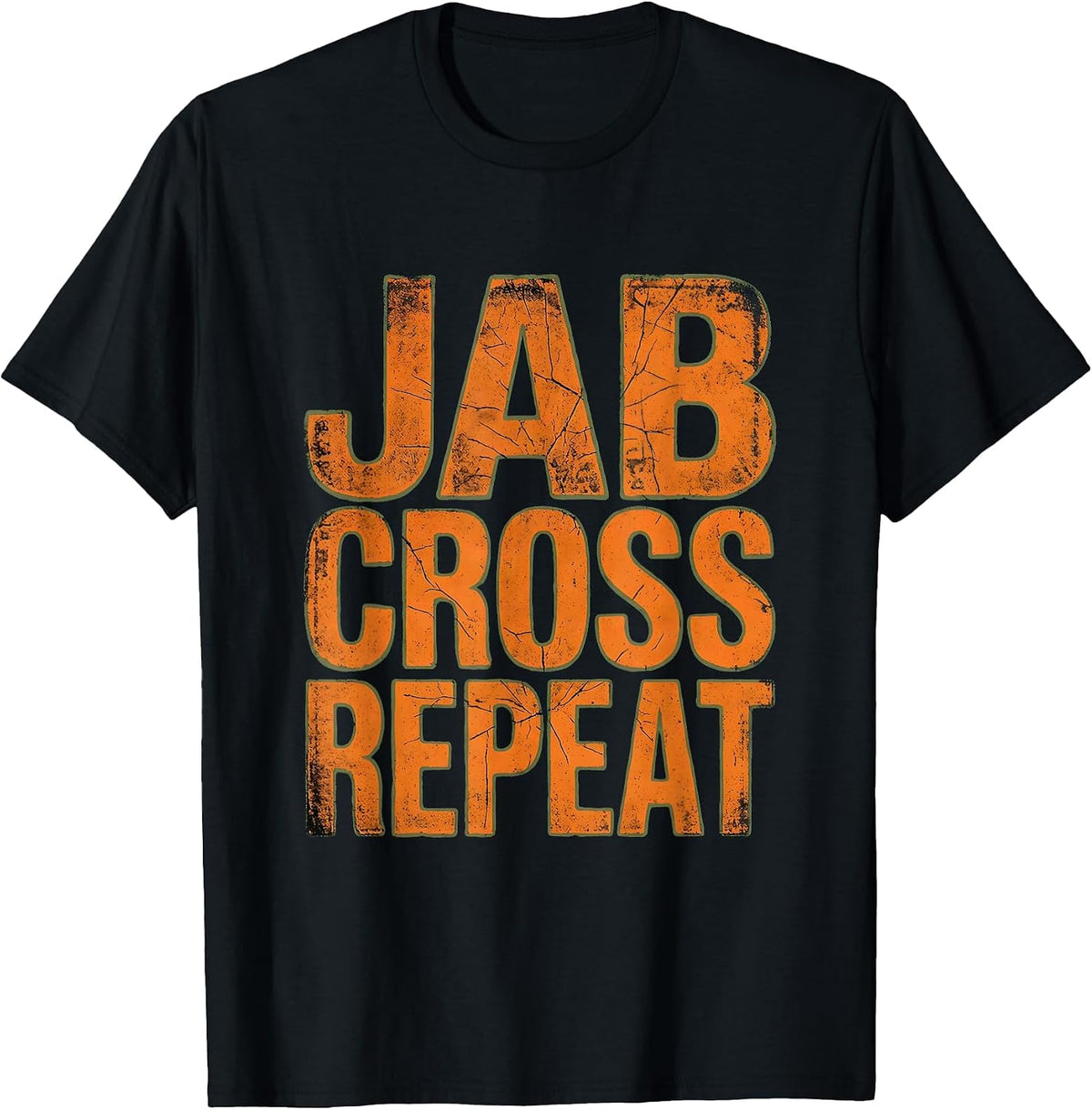 Men's Jab Cross Repeat Boxing Graphic Design T-Shirt - Black