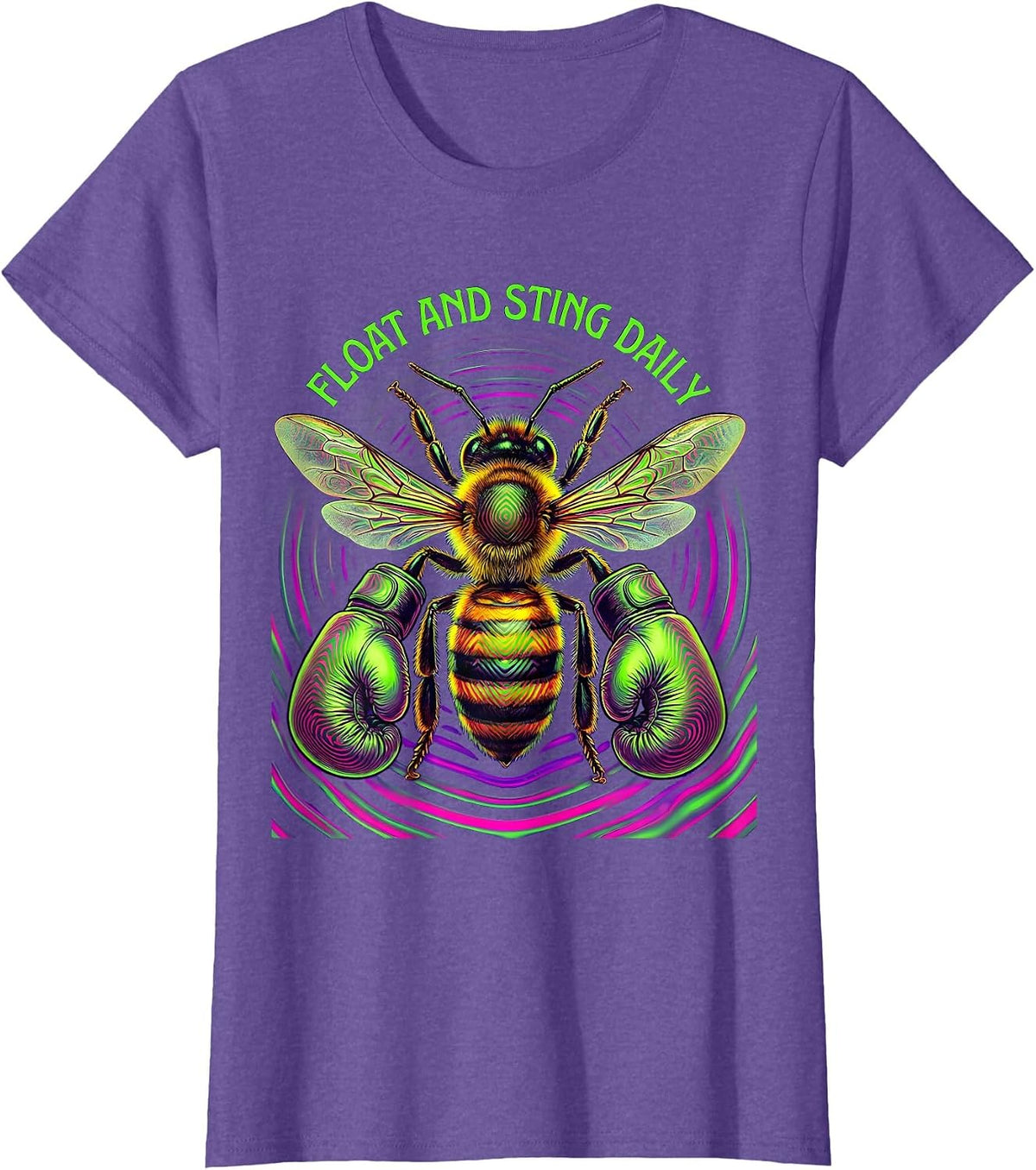 Float and Sting Daily Boxing Graphic Design T-Shirt - Purple Heather