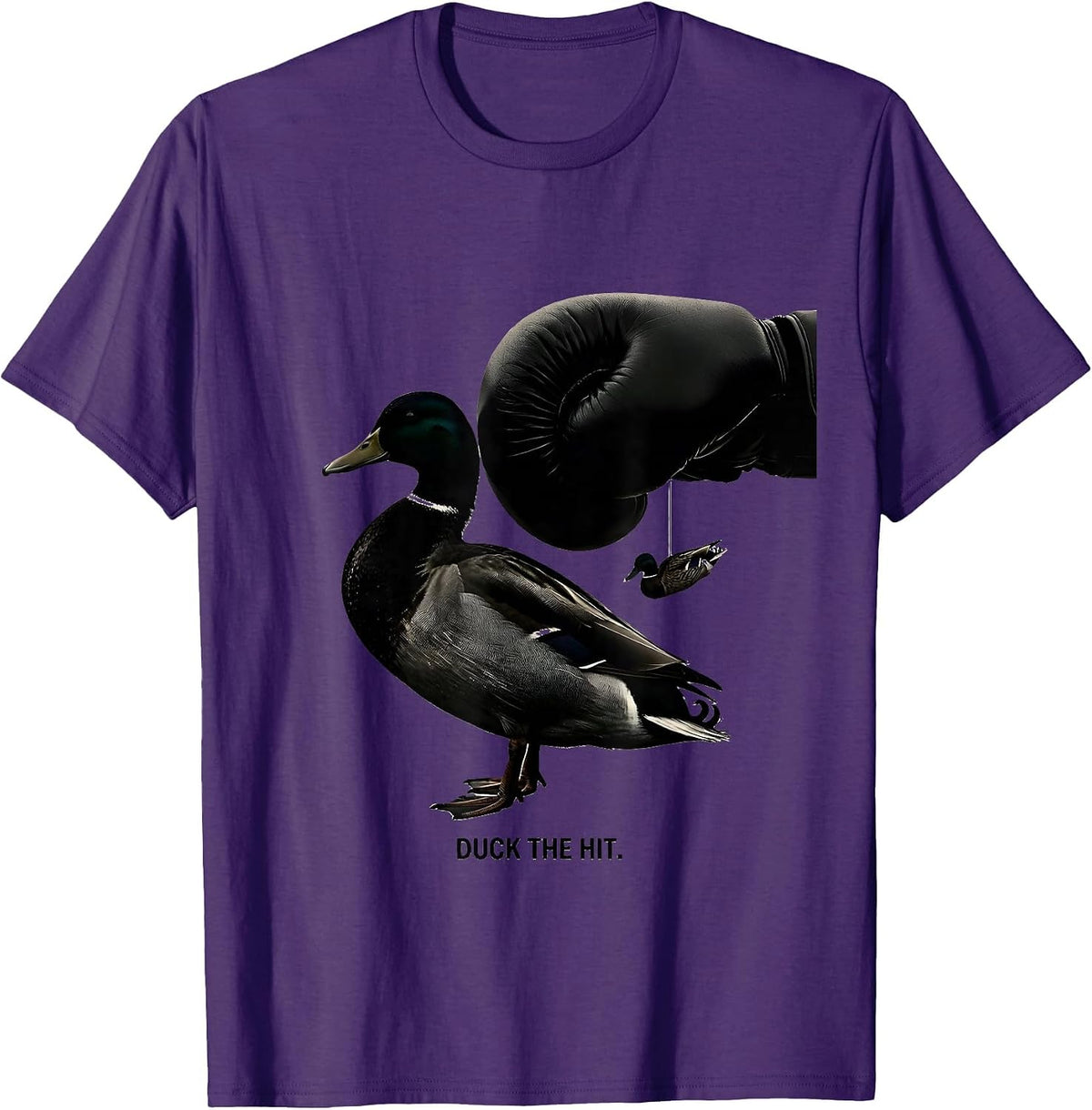 Men's Duck The Hit Funny Mallard Duck Hunter Waterfowl Hunting T-Shirt - Purple