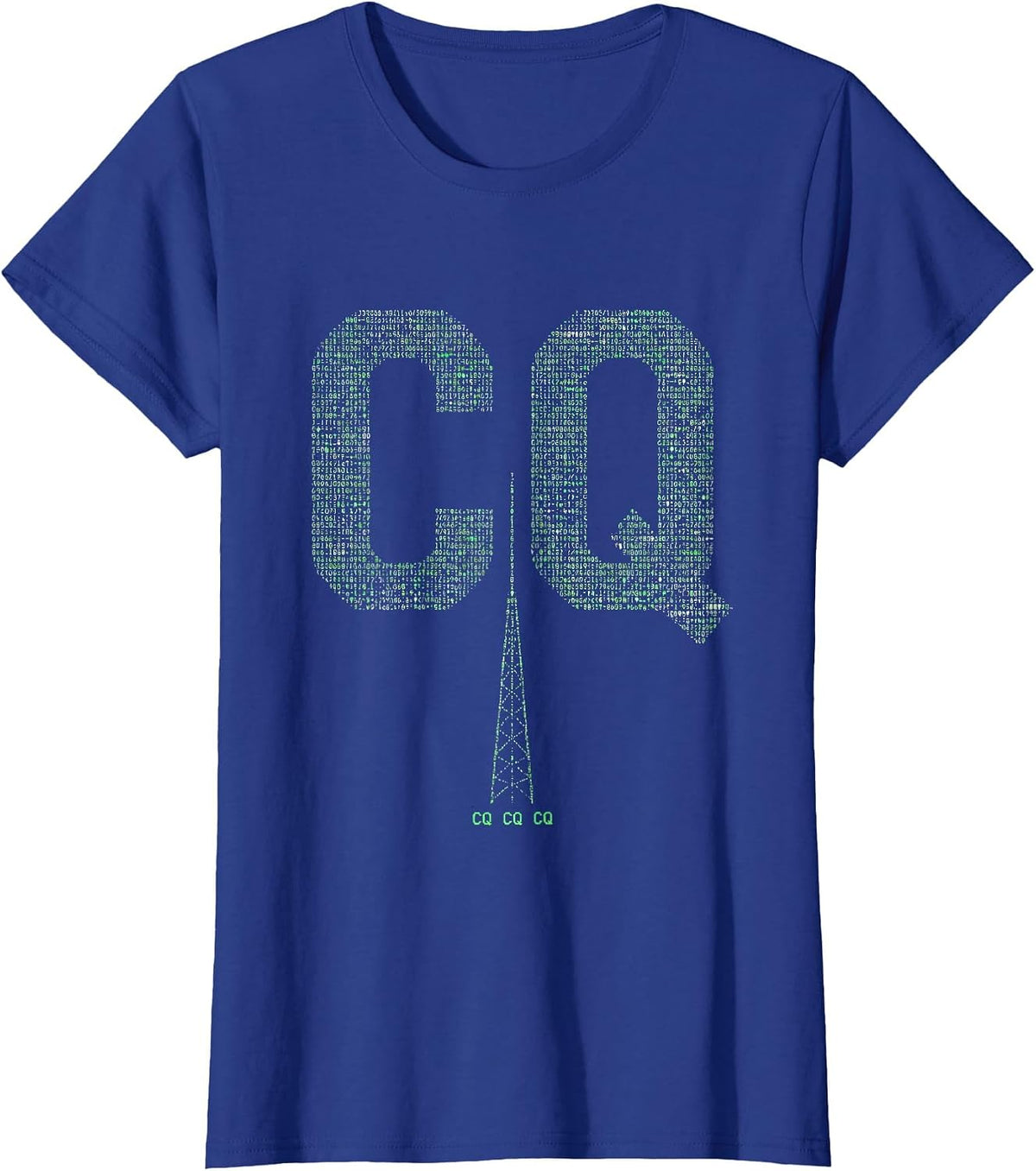 Women's CQ CQ CQ Funny Ham Radio Operator Hobbyist Humor T-Shirt - Royal Blue