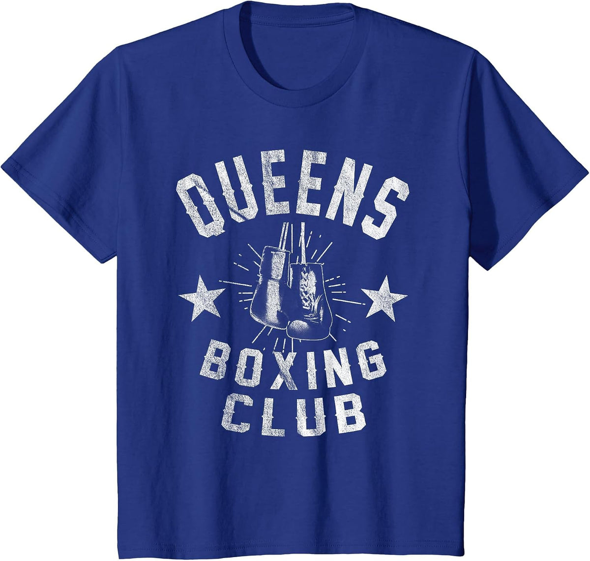 Queens Boxing Club - Vintage Distressed Boxer T-Shirt T-Shirt - Royal Blue