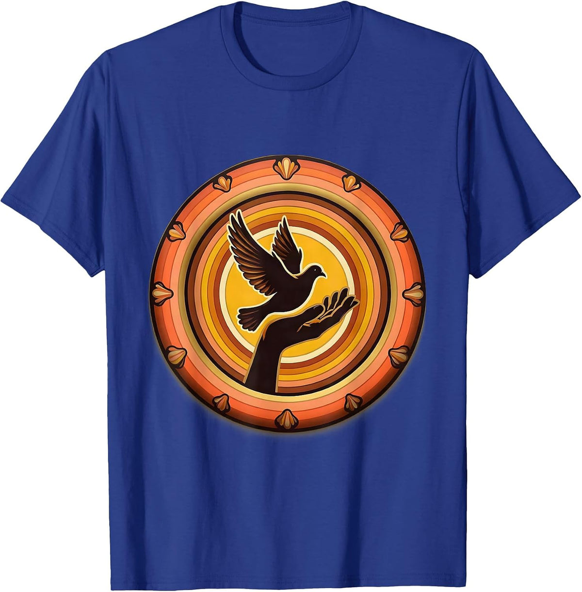 Live Free Hand Releasing Dove Into Open Sky T-Shirt - Royal Blue